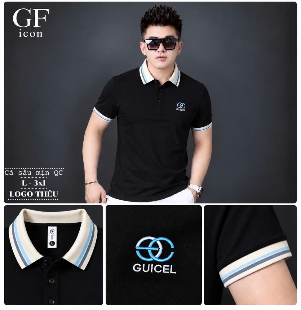 Áo Cổ Trụ Logo GC Xanh – Đen
