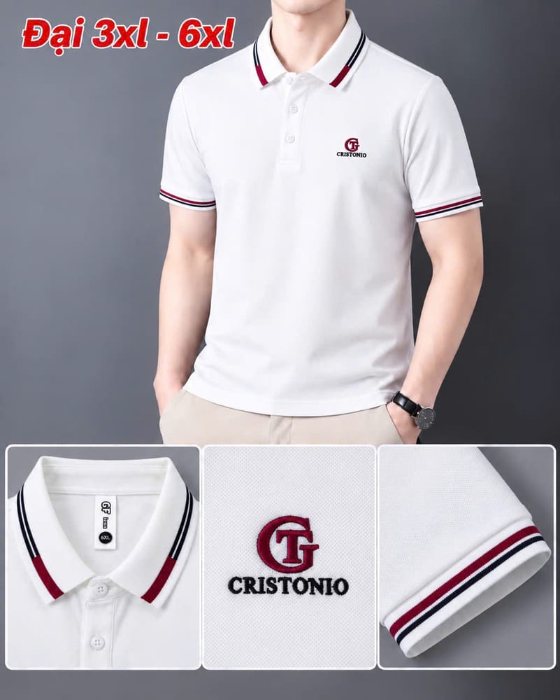 Áo Cổ Trụ Size Đại Logo GT – Trắng