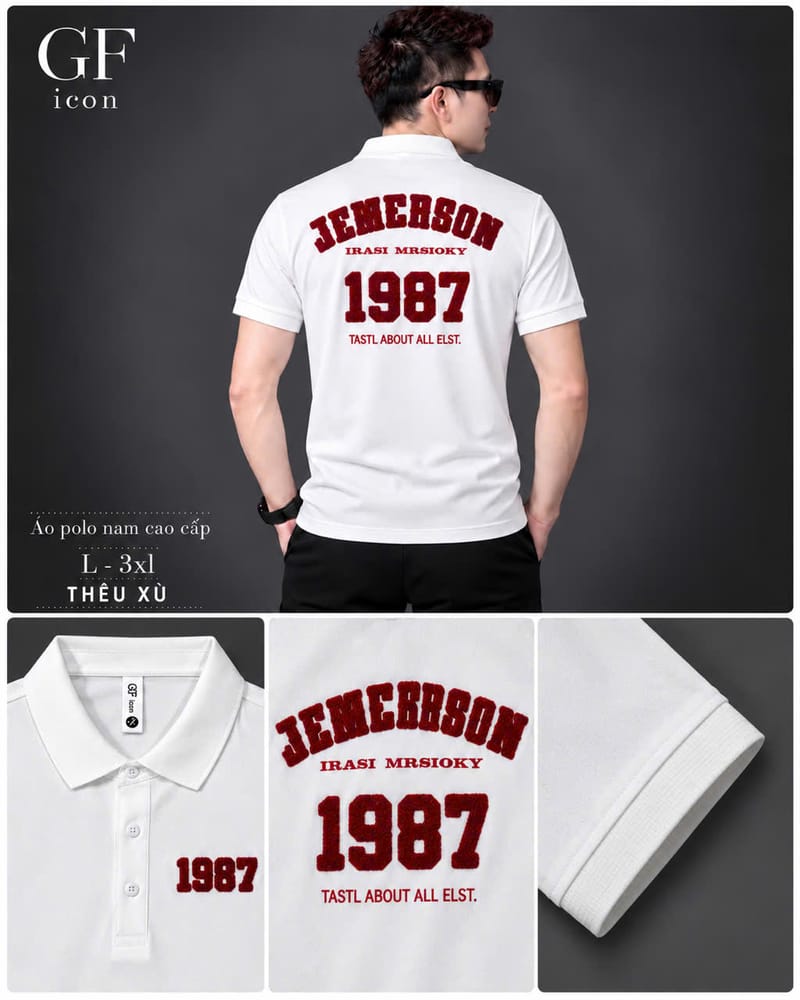 Áo Cổ Trụ Thêu Xù 1987 – Trắng